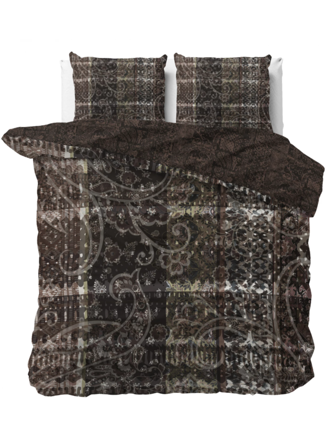 Dreamhouse Dekbedovertrek Milena Bruin - Katoensatijn