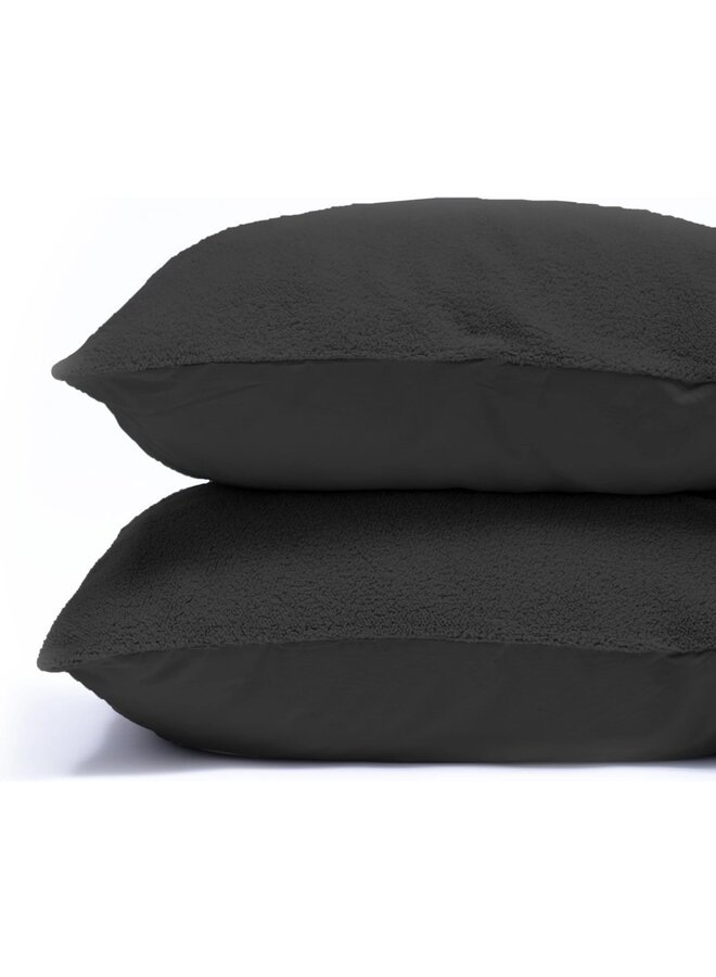 Sleeptime Kussenslopen (Set Van 2) Antraciet - 60x70 - Teddy