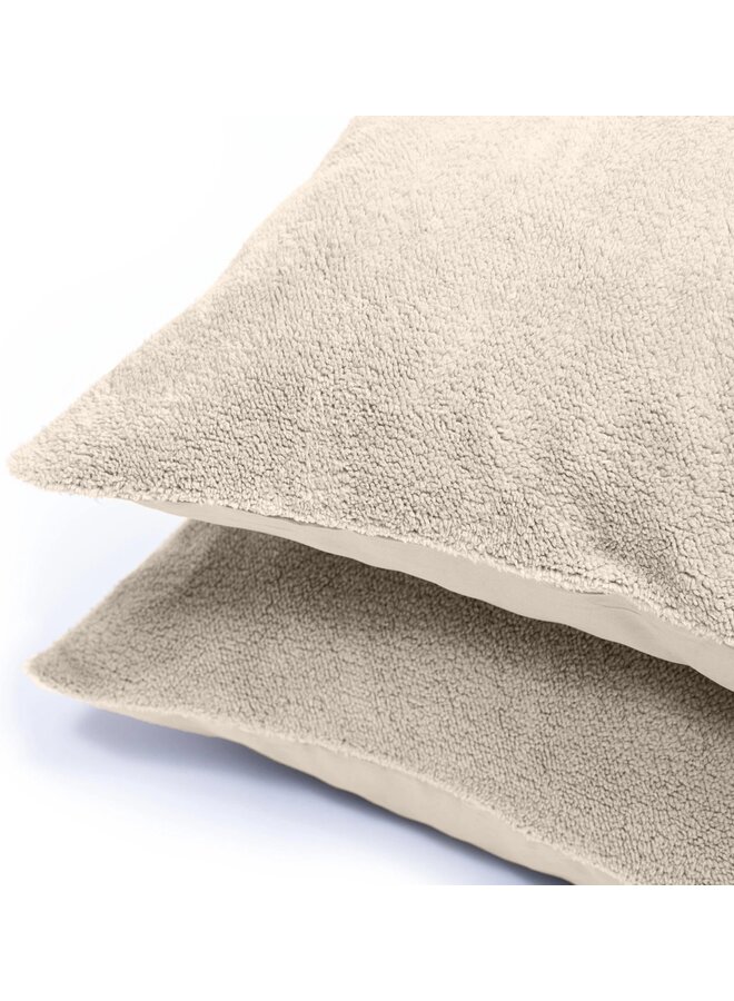Sleeptime Kussenslopen Creme - Set Van 2 - 60x70 - 60x70 - Teddystof
