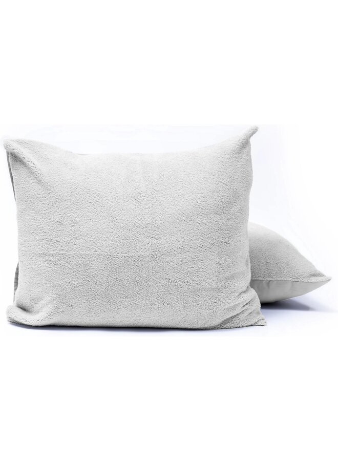 Sleeptime Kussenslopen Grijs - Set Van 2 - 60x70 - Teddystof