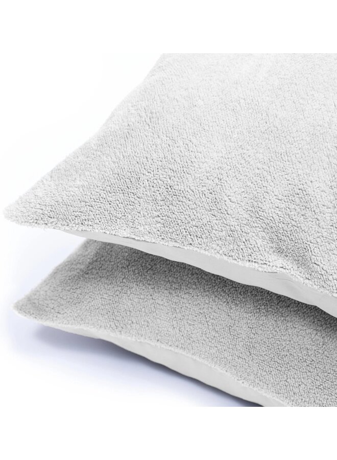 Sleeptime Kussenslopen Grijs - Set Van 2 - 60x70 - Teddystof