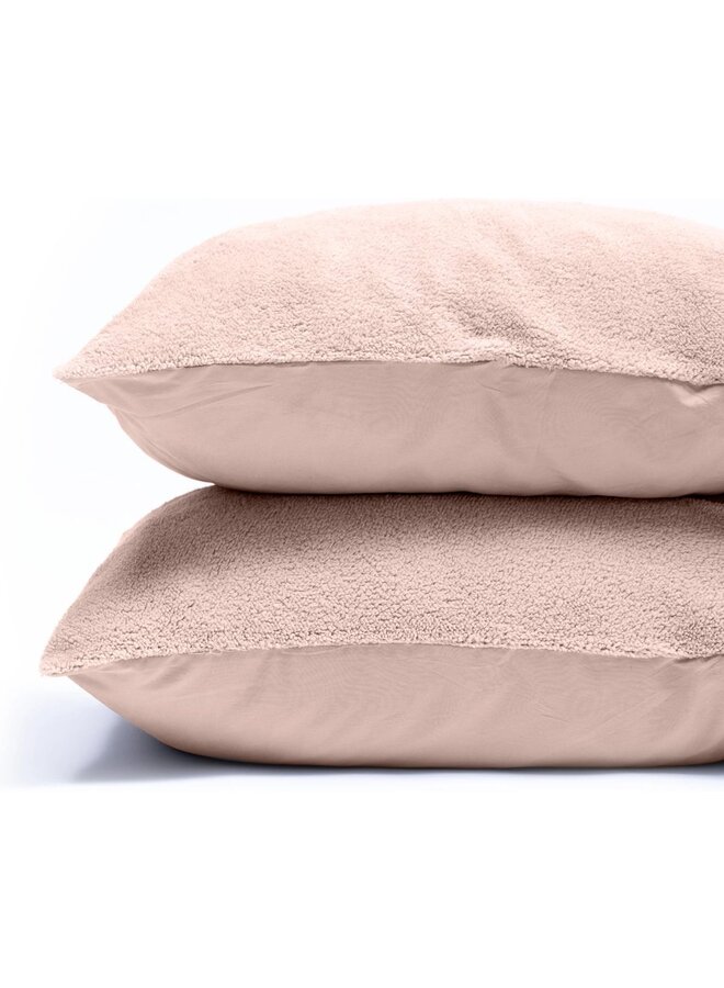 Sleeptime Kussenslopen Roze - Set Van 2 - Teddystof