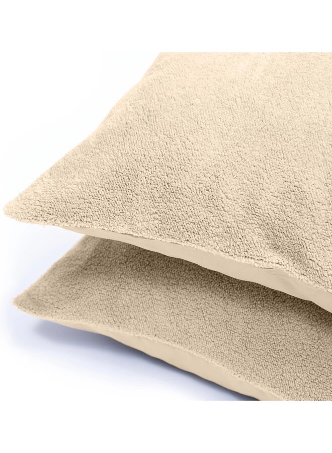 Sleeptime Kussenslopen Taupe - Set Van 2 - Teddystof