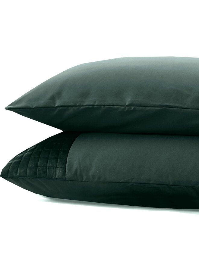 Sleeptime Kussenslopen Velvet Band Groen - Set Van 2 - Microvezel