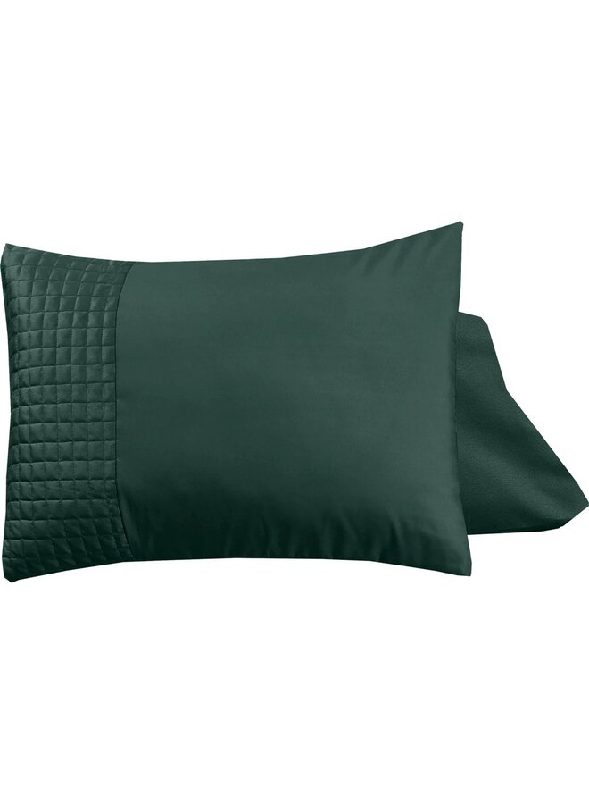 Sleeptime Kussenslopen Velvet Band Groen - Set Van 2 - Microvezel
