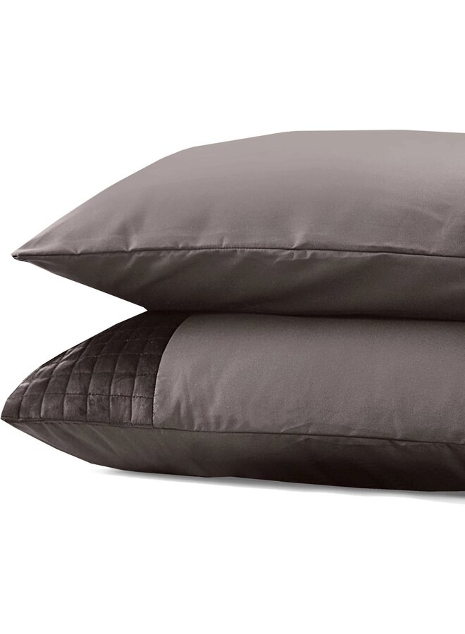 Kussenslopen Band (Set Van 2) Taupe - 60x70 - Velvet