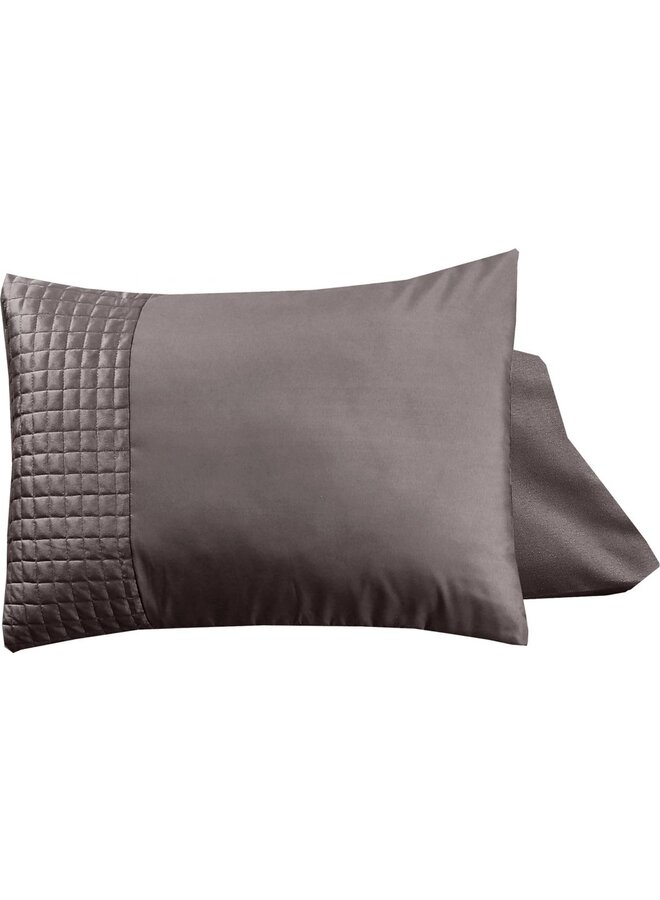 Sleeptime Kussenslopen Band (Set Van 2) Taupe - 60x70 - Velvet