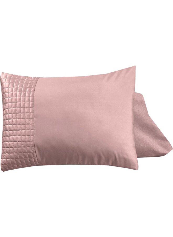Sleeptime Kussenslopen Velvet Band Roze - Set Van 2 - Microvezel