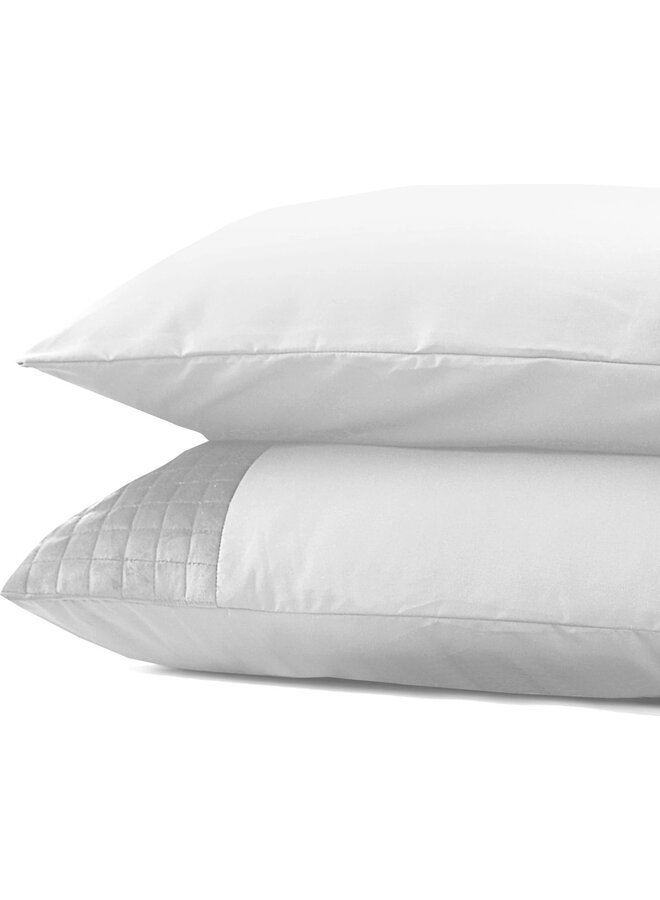 Sleeptime Kussenslopen Velvet Band Wit - Set Van 2 - Microvezel