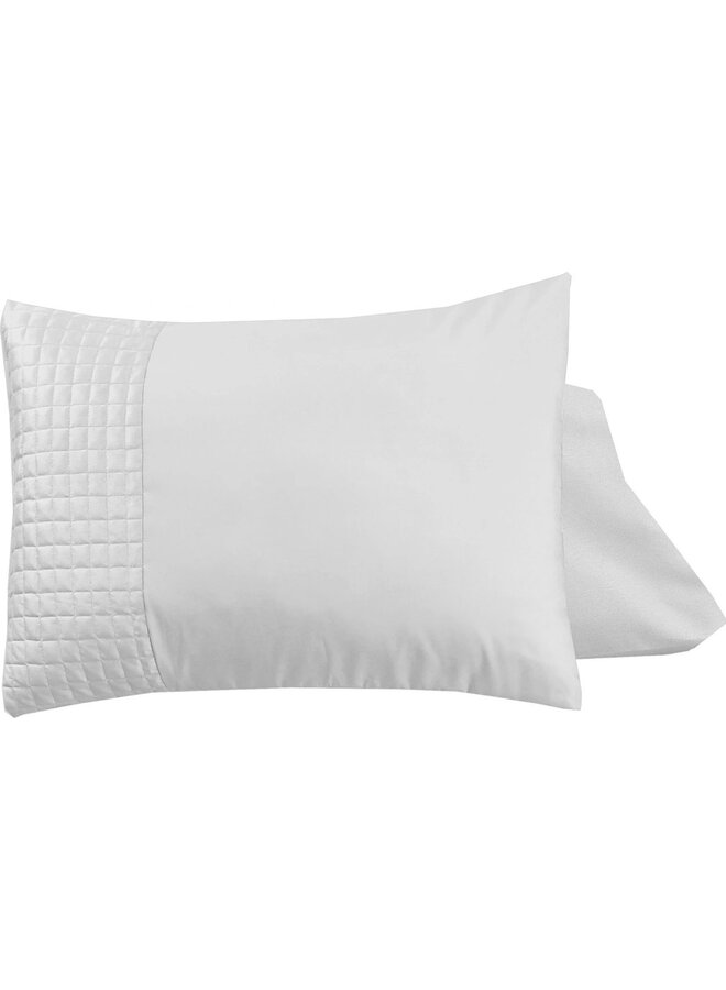 Sleeptime Kussenslopen Velvet Band Wit - Set Van 2 - Microvezel
