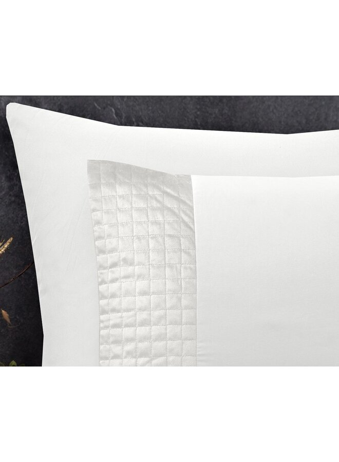 Sleeptime Kussenslopen Velvet Band Wit - Set Van 2 - Microvezel