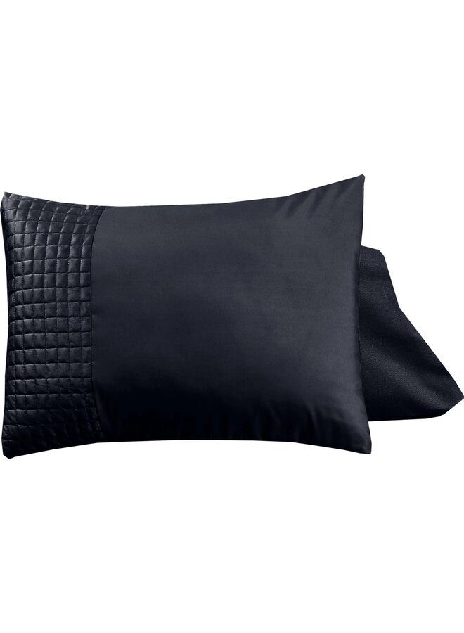 Sleeptime Kussenslopen Band (Set Van 2) Zwart - 60x70 - Velvet