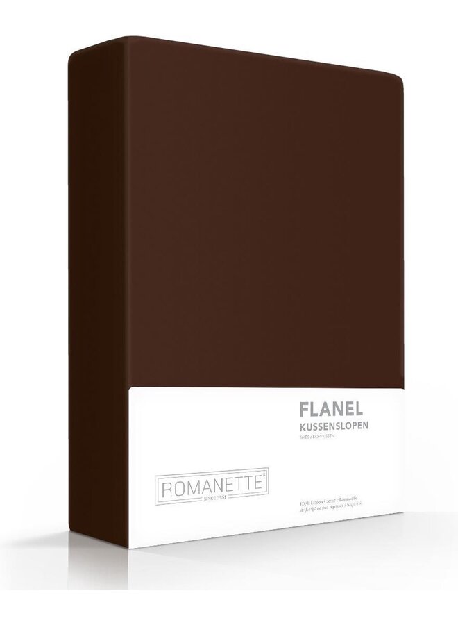 Romanette Kussenslopen (Set van 2) Bruin - 65x65 - Flanel