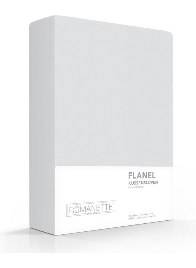 2x Romanette Flanel Kussenslopen Grijs  - 65x65