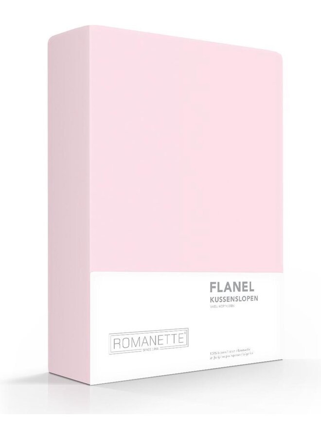 2x Romanette Flanel Kussenslopen Roze - 65x65