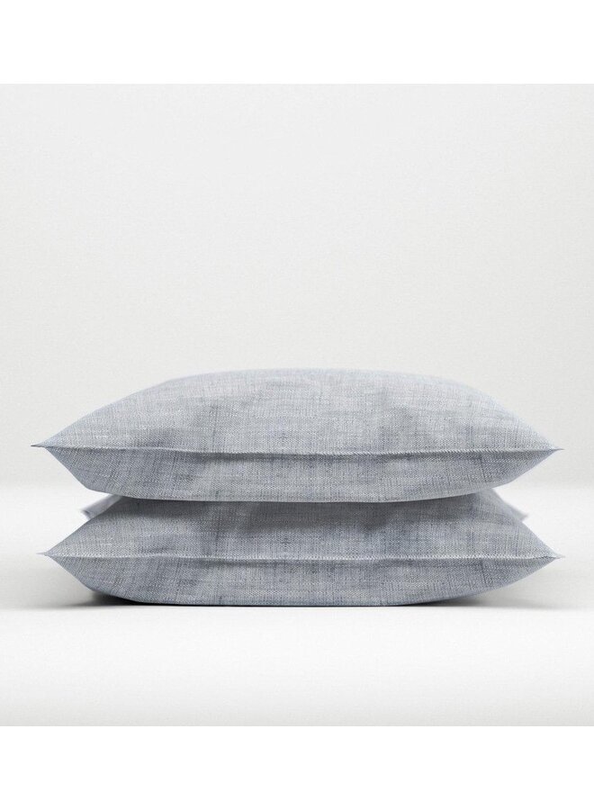 ZO! Home Kussenslopen Lino (Set van 2) Denim Blauw - 60x70 - Katoen
