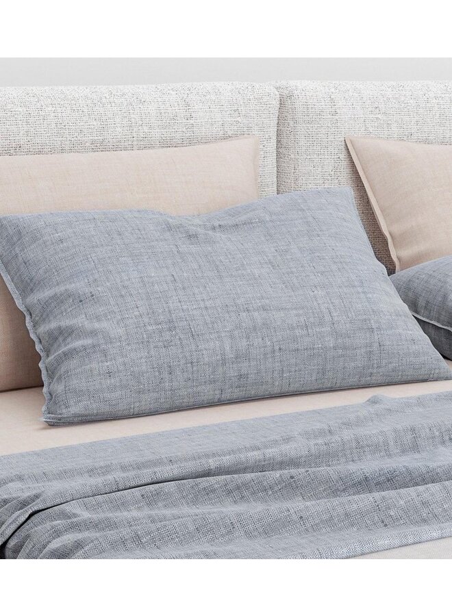 ZO! Home Kussenslopen Lino (Set van 2) Denim Blauw - 60x70 - Katoen