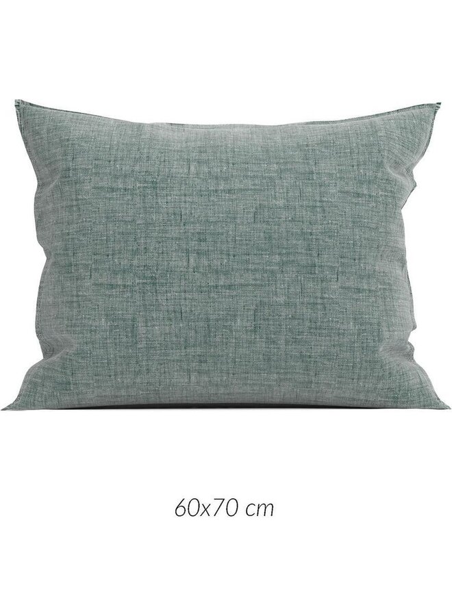 ZO! Home Kussenslopen Lino (Set van 2) Emerald Groen  - 60x70 - Katoen