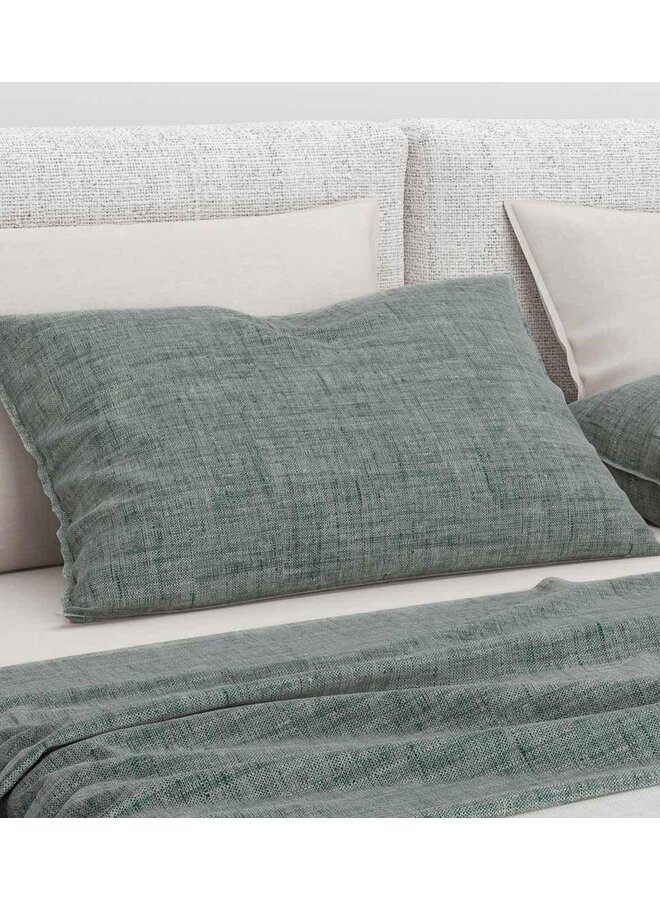 ZO! Home Kussenslopen Lino Emerald Groen - Set Van 2 - Katoen