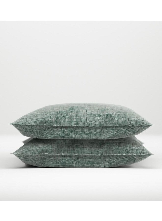 ZO! Home Kussenslopen Lino Emerald Groen - Set Van 2 - Katoen
