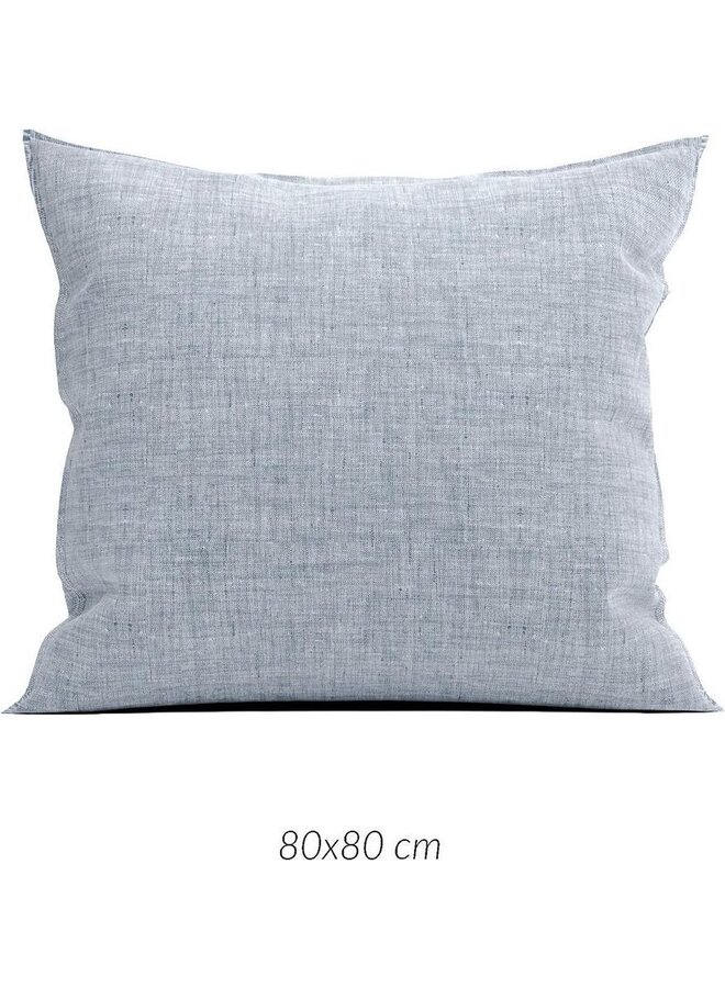 ZO! Home Kussenslopen Lino (Set van 2) Denim Blauw - 80x80 - Katoen