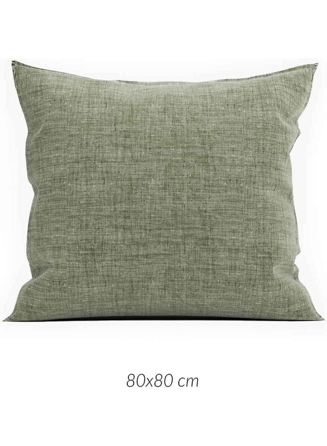 Kussenslopen Lino (Set van 2) Army Groen - 80x80 - Katoen