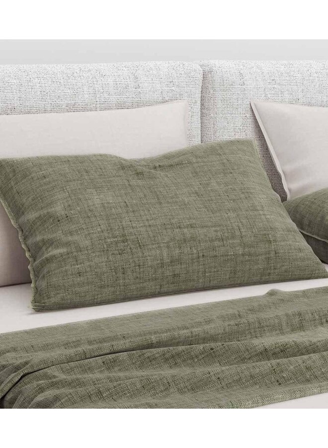 ZO! Home Kussenslopen Lino (Set van 2) Army Groen - 80x80 - Katoen