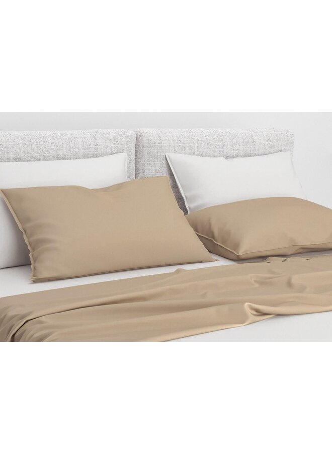 ZO! Home Kussenslopen Satinado (Set Van 2) Forest Zand - 60x70 - Katoensatijn