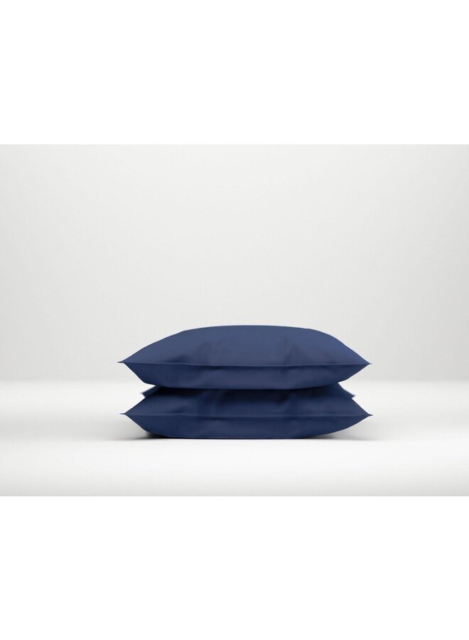 ZO! Home Kussenslopen Satinado Evening Blauw - Set Van 2 - Katoensatijn