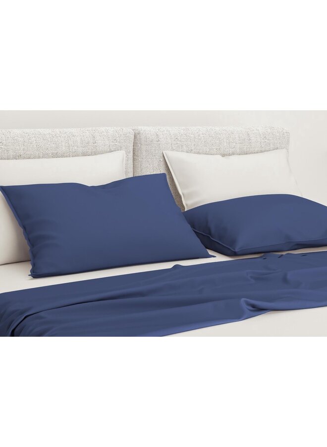 ZO! Home Kussenslopen Satinado (Set Van 2) Evening Blauw - 80x80 - Katoensatijn