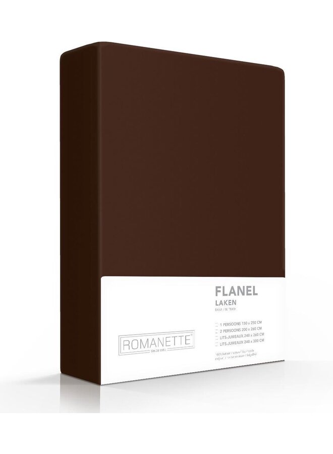 Romanette Flanel Laken Bruin