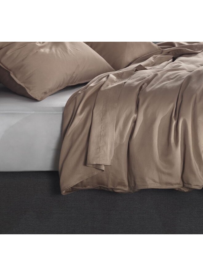 Laken Bruin - Katoensatijn