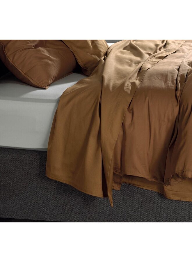 Laken Cognac Bruin - Katoensatijn