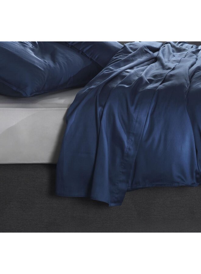 Laken Navy - Katoensatijn