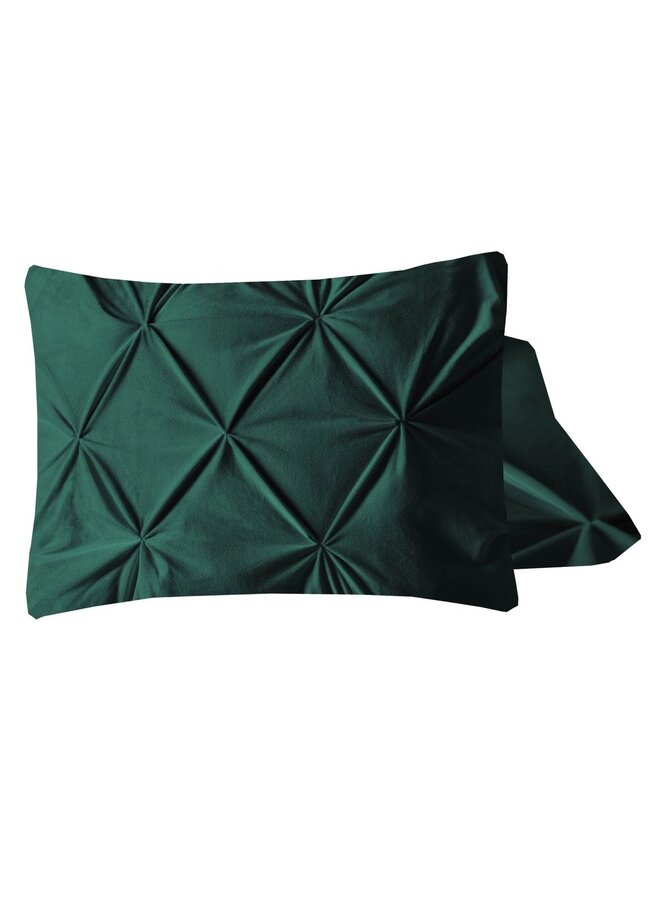 Kussenslopen Pintuck (Set Van 2) Groen - 60x70 - Velvet