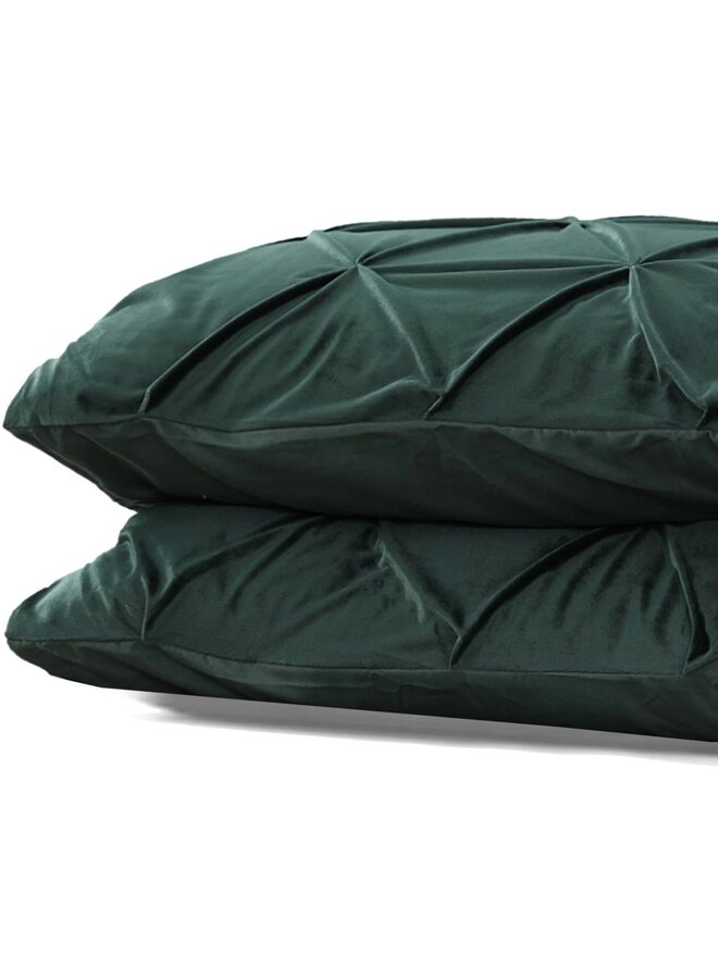 Sleeptime Kussenslopen Pintuck (Set Van 2) Groen - 60x70 - Velvet