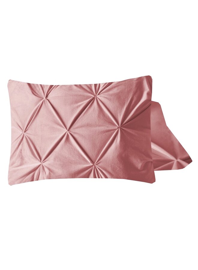 Kussenslopen Pintuck (Set Van 2) Roze - 60x70 - Velvet