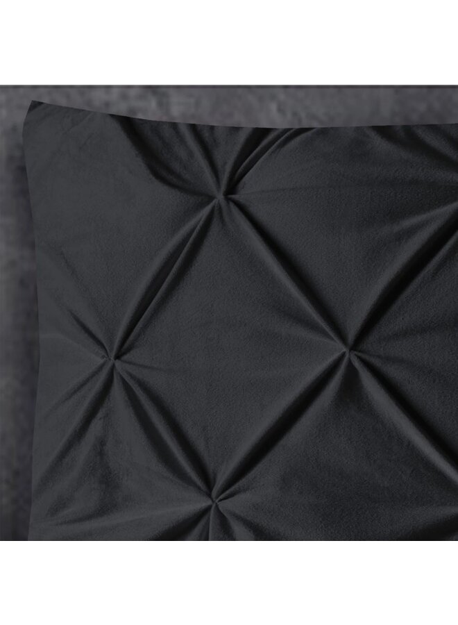 Sleeptime Kussenslopen Pintuck Zwart - Set Van 2 - Velvet