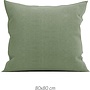 Heckett & Lane Kussenslopen Franela (Set van 2) Groen - 80x80  - Flanel