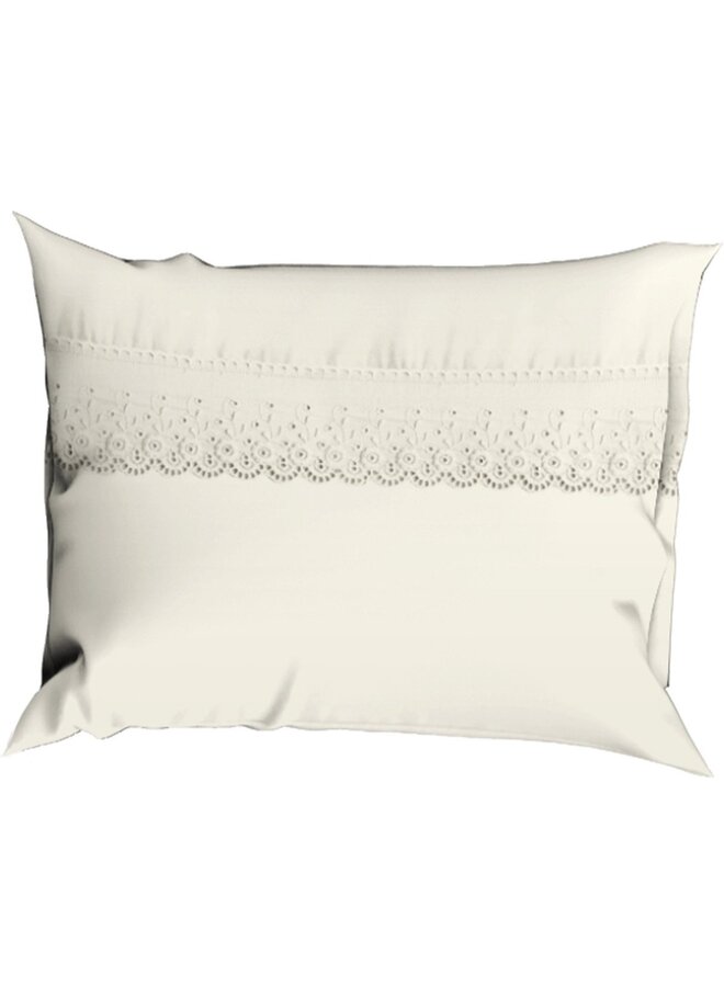 Romanette Lakenset Geborduurd Vienna Ivoor - Flanel