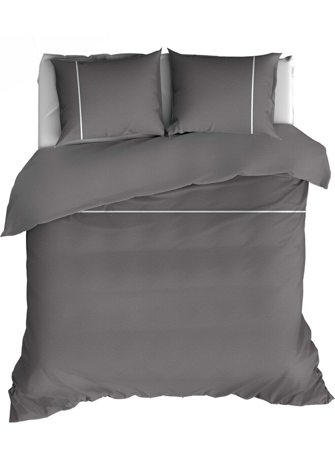 Romanette Lakenset Duchesse Antraciet/Wit - Flanel