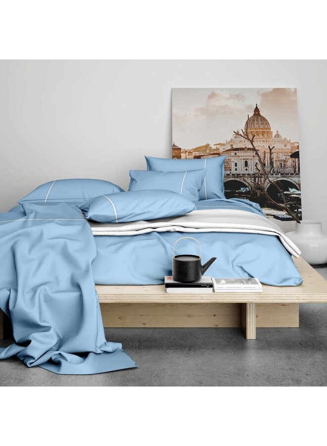 Romanette Lakenset Duchesse Blauw/Wit - Flanel