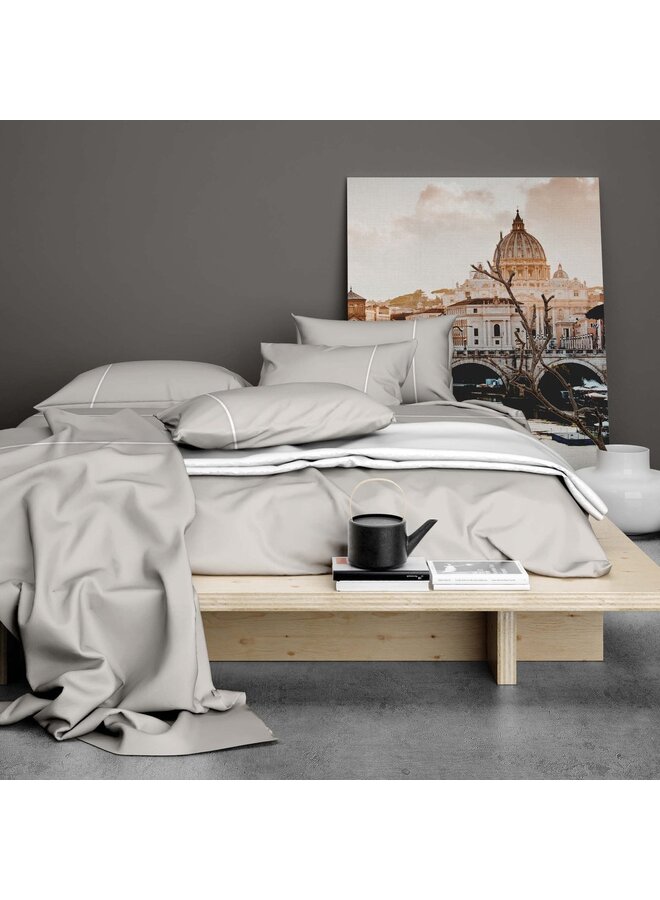 Romanette Lakenset Duchesse Grijs/Wit - Flanel