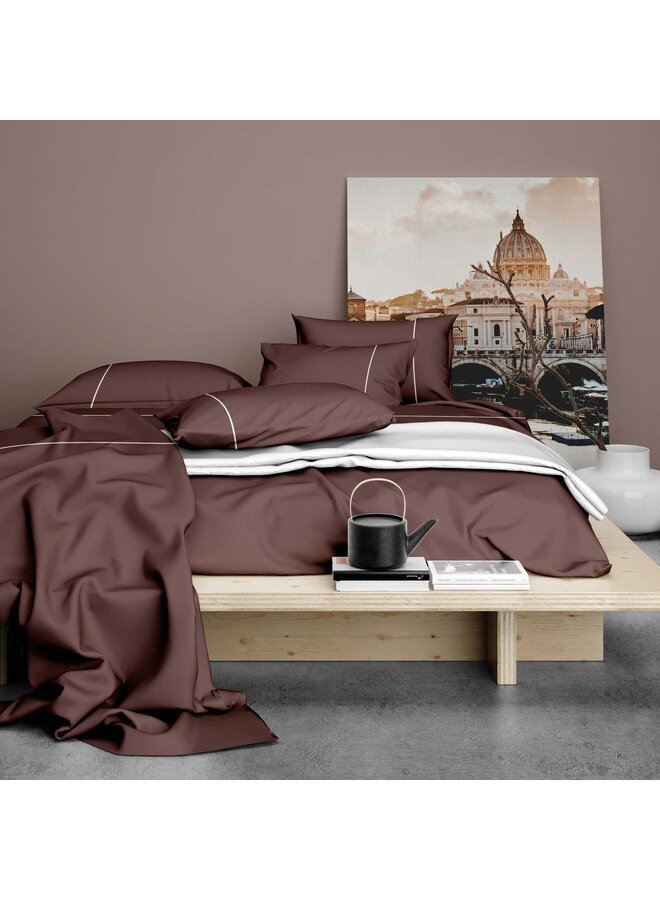 Romanette Lakenset Duchesse Taupe/Wit - Flanel