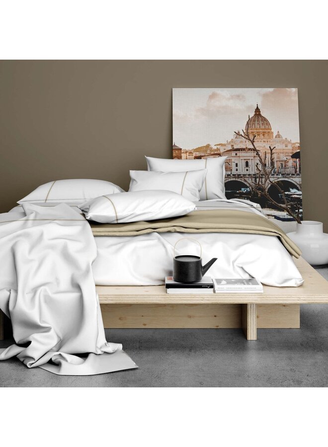 Romanette Lakenset Duchesse Wit/Zand - Flanel