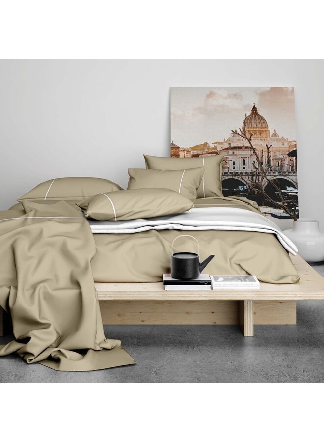 Romanette Lakenset Duchesse Zand/Wit - Flanel