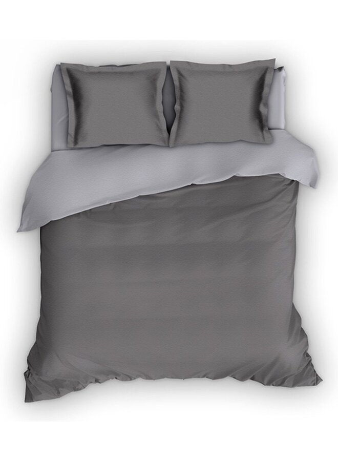 Lakenset Uni Comtesse Antraciet/Grijs - Flanel