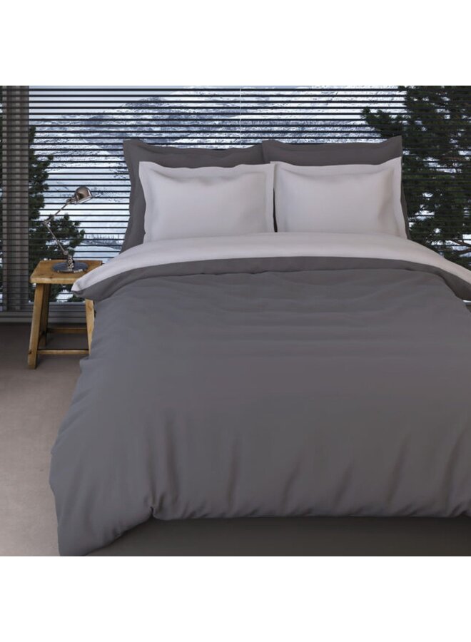 Romanette Lakenset Uni Comtesse Antraciet/Grijs - Flanel