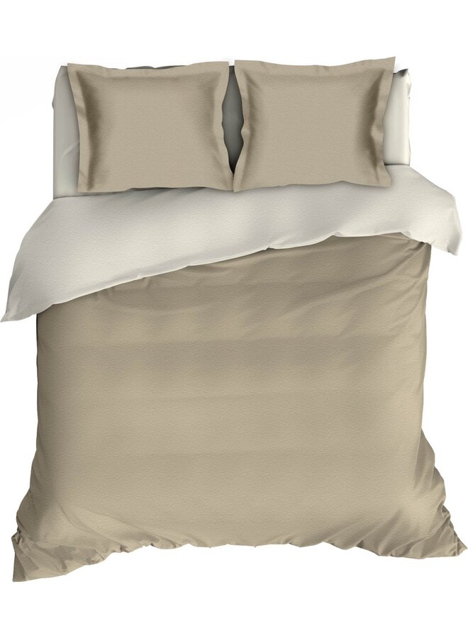 Lakenset Uni Comtesse Zand/Ivoor - Flanel