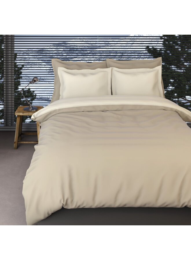 Romanette Lakenset Uni Comtesse Zand/Ivoor - Flanel